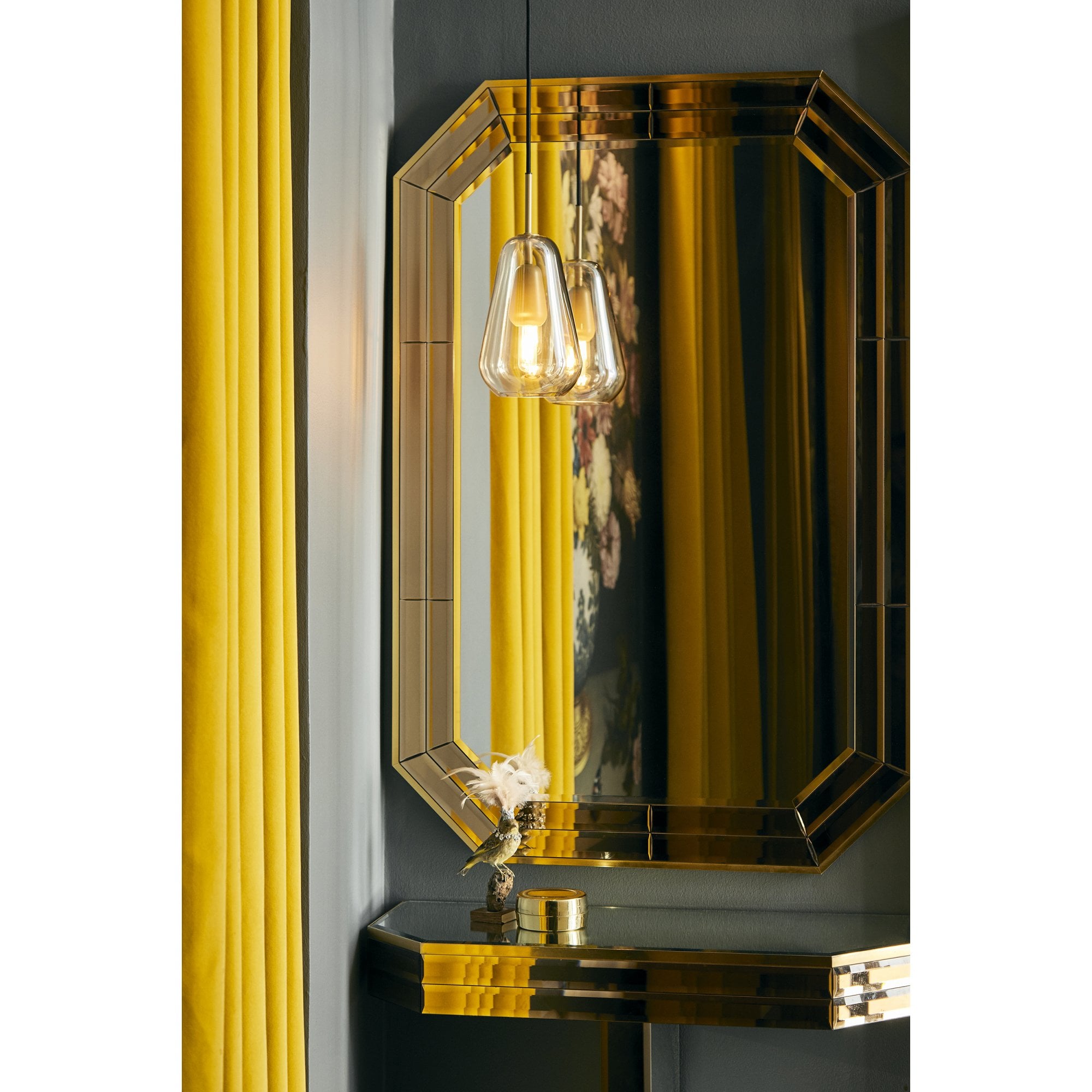 Nuura Anoli Small 1 Light Pendant - Nordic Gold & Gold Glass