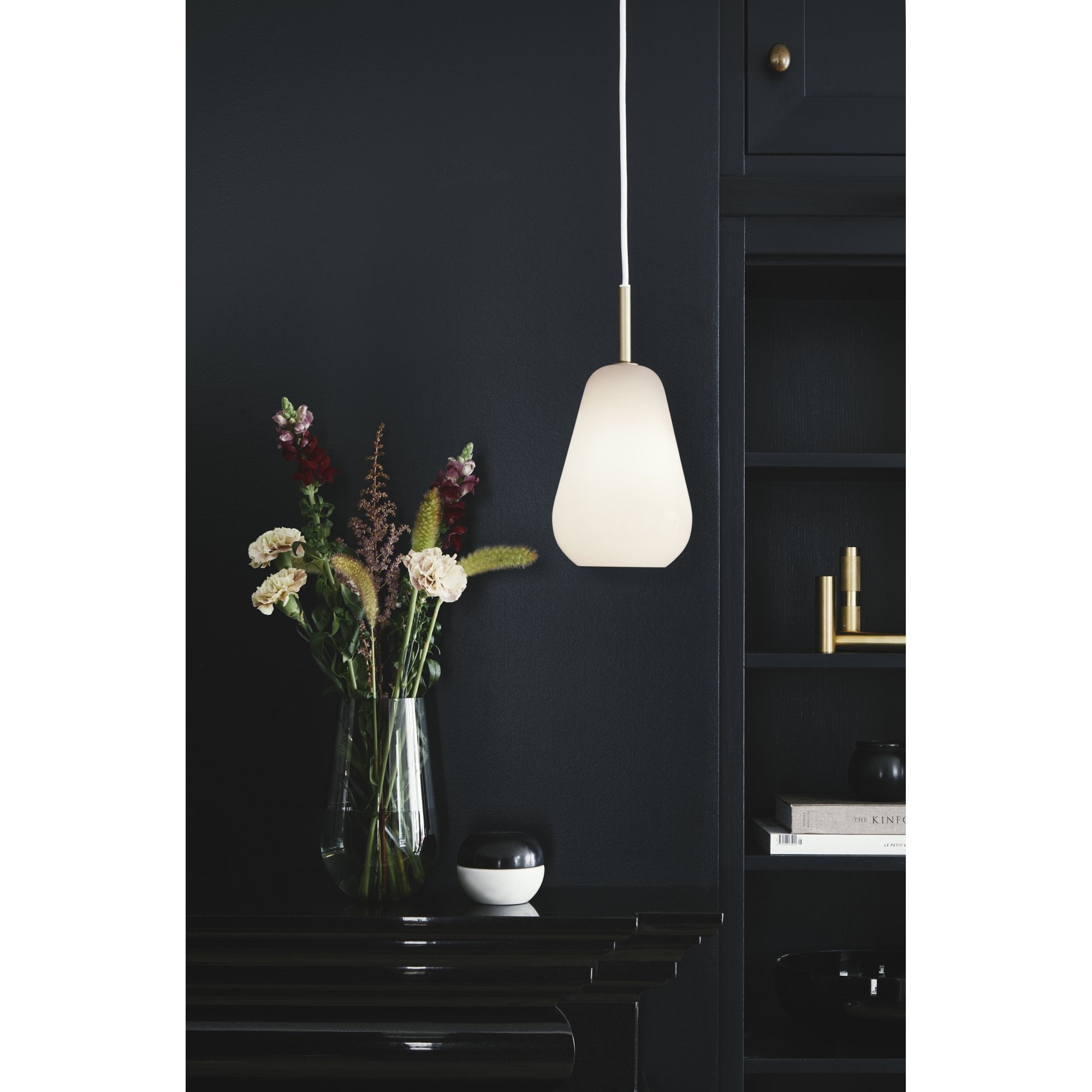 Nuura Anoli Small 1 Light Pendant - Nordic Gold & Opal Glass