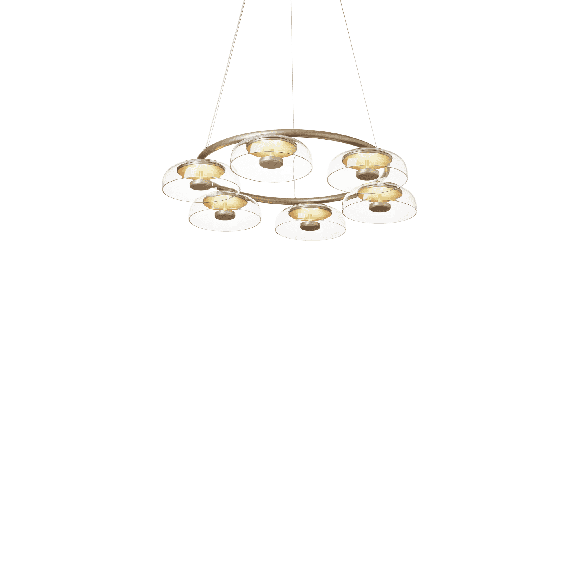 Nuura Blossi 6 Light Chandelier - Nordic Gold & Clear Glass