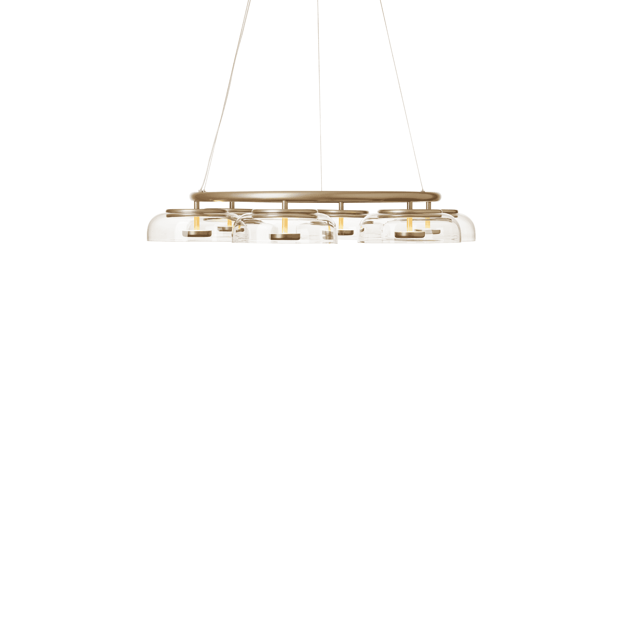 Nuura Blossi 6 Light Chandelier - Nordic Gold & Clear Glass