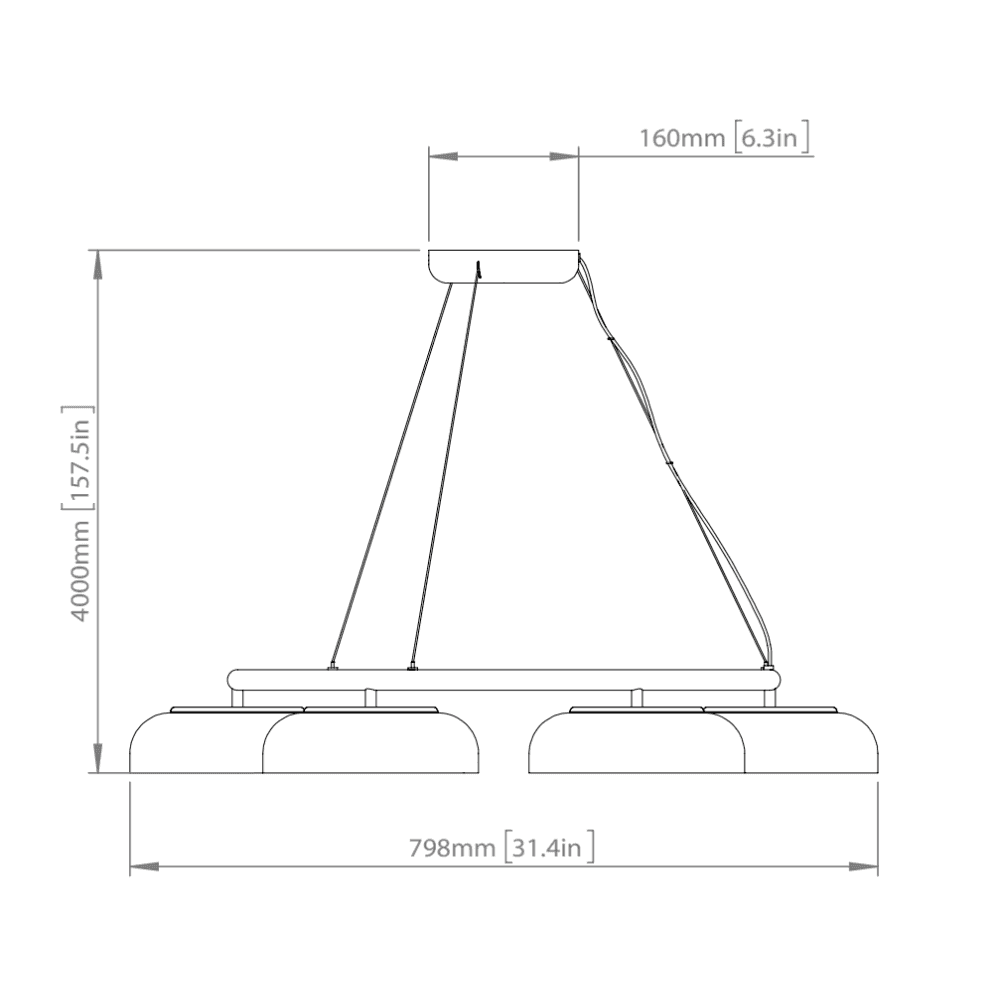 Nuura Blossi 6 Light Chandelier - Nordic Gold & Clear Glass