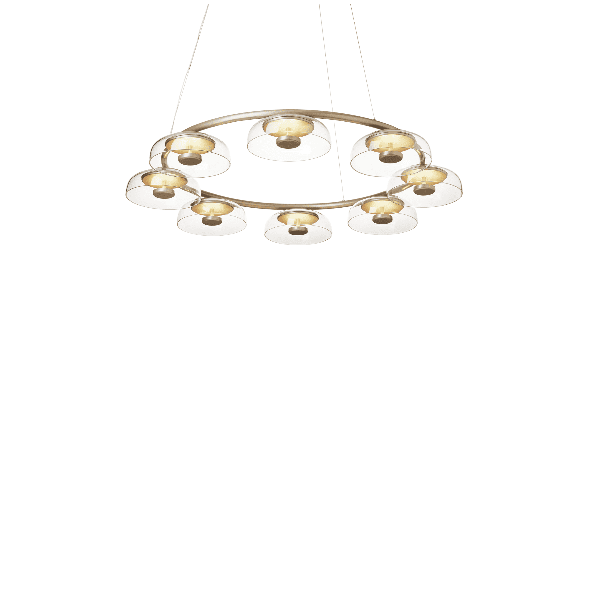 Nuura Blossi 8 Light Chandelier - Nordic Gold & Clear Glass