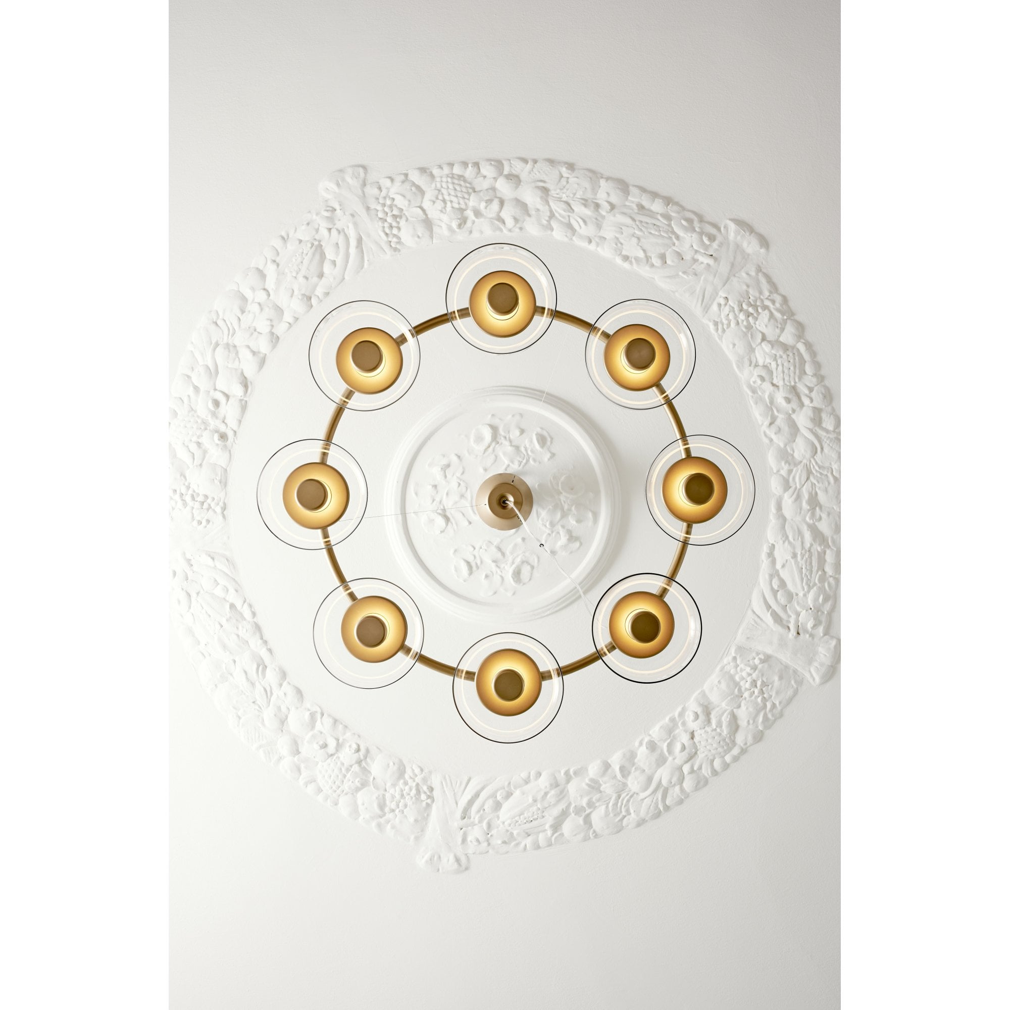 Nuura Blossi 8 Light Chandelier - Nordic Gold & Clear Glass