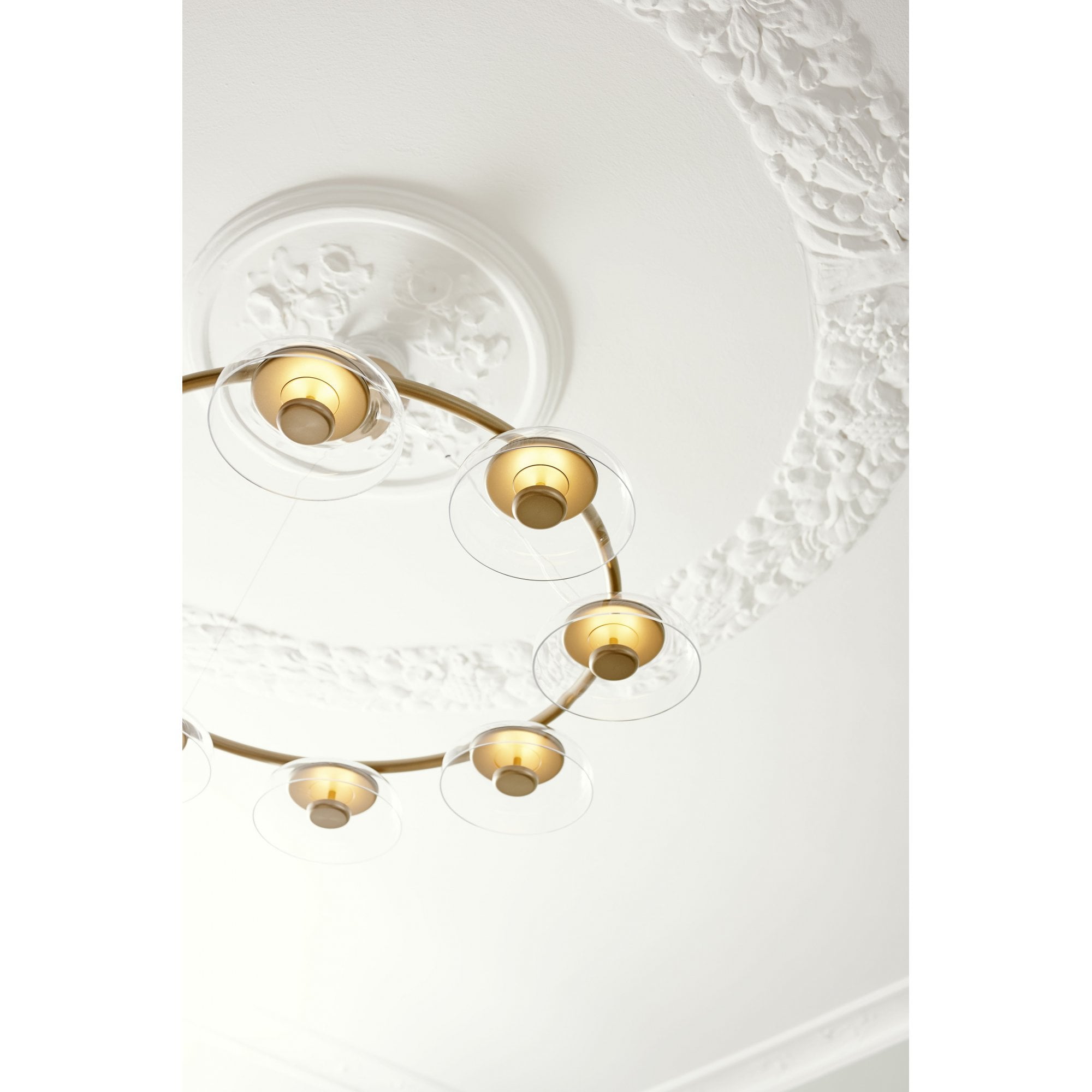 Nuura Blossi 8 Light Chandelier - Nordic Gold & Clear Glass