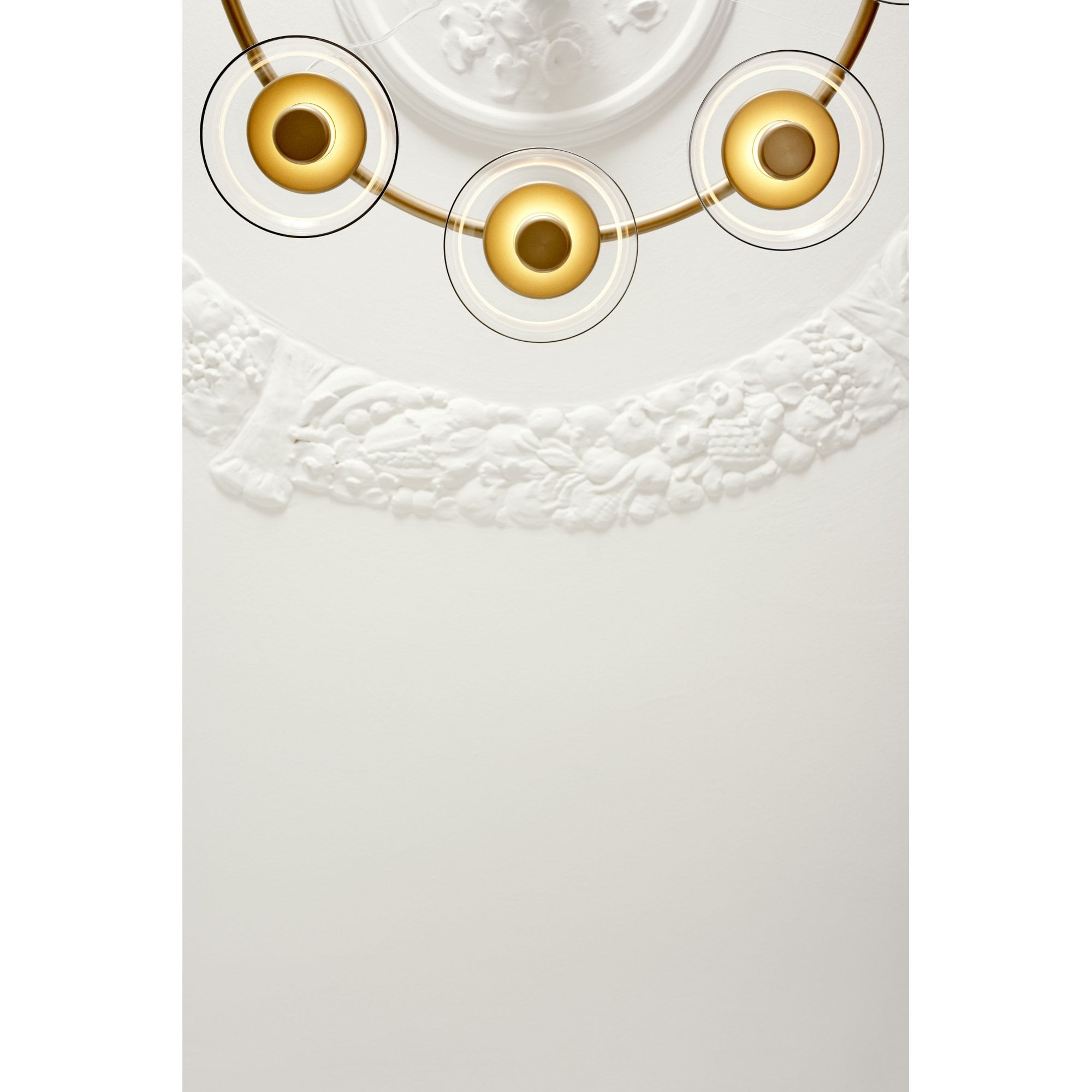 Nuura Blossi 8 Light Chandelier - Nordic Gold & Clear Glass