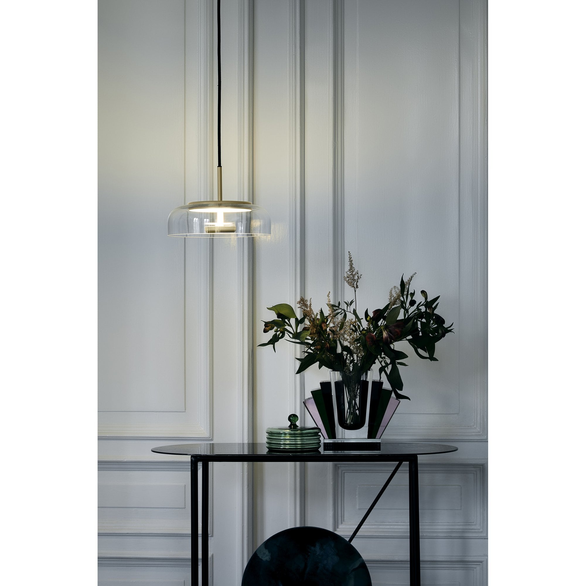 Nuura Blossi 1 Light Pendant - Nordic Gold & Clear Glass