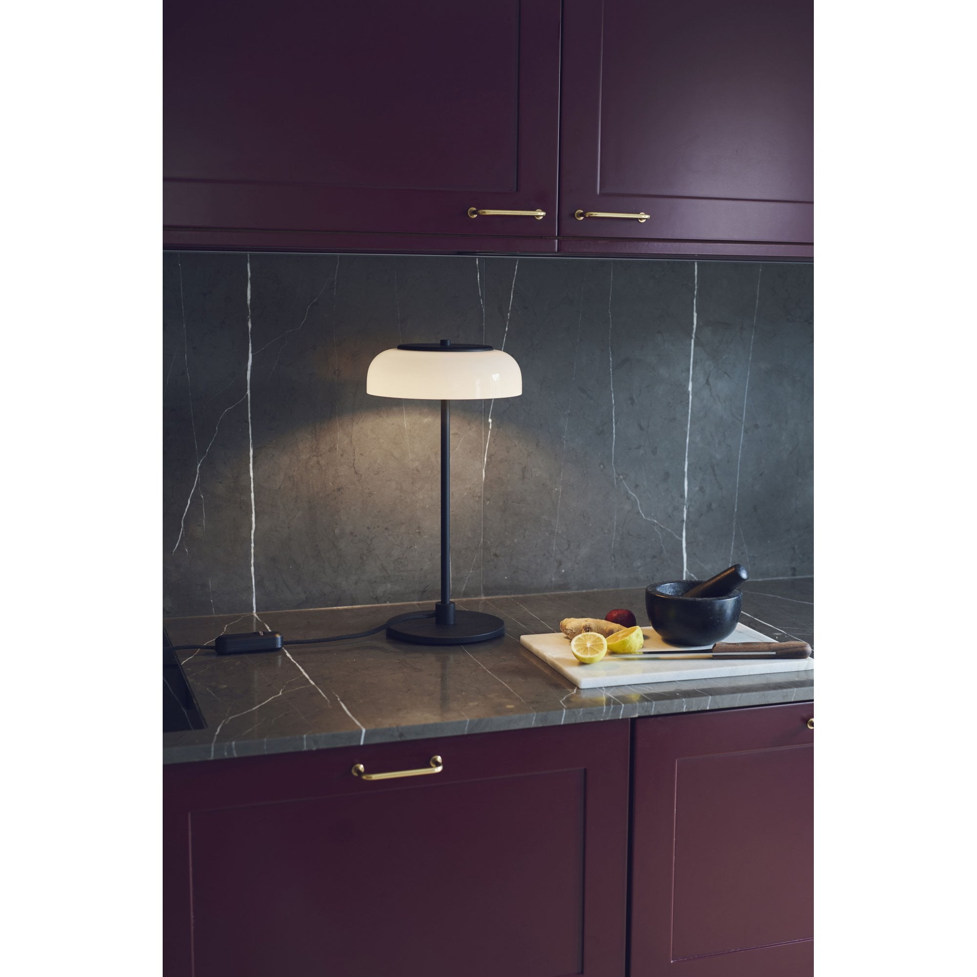 Nuura Blossi Table Lamp - Black & Opal Glass