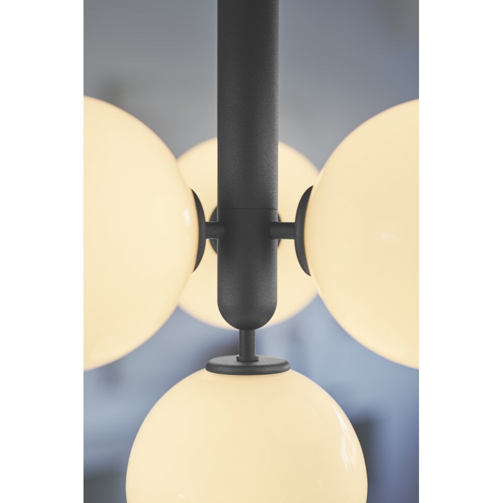 Nuura Miira 4 Light Chandelier - Rock Grey & Opal Glass