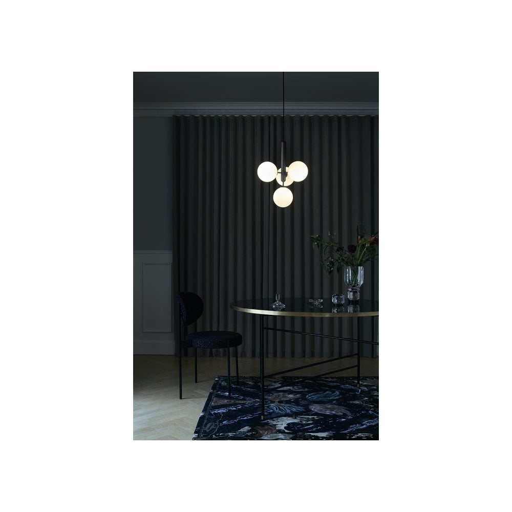 Nuura Miira 4 Light Chandelier - Rock Grey & Opal Glass