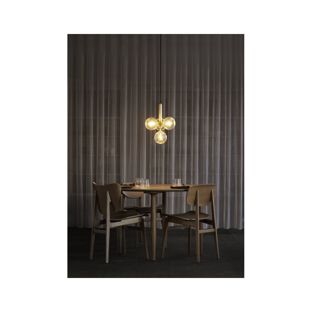 Nuura Miira 4 Light Chandelier - Brass & Optic Clear Glass
