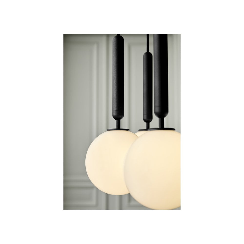 Nuura Miira 6 Light Chandelier - Rock Grey & Opal Glass