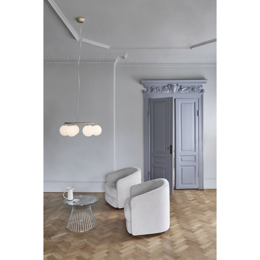 Nuura Miira 6 Light Circular Chandelier - Brass & Opal Glass