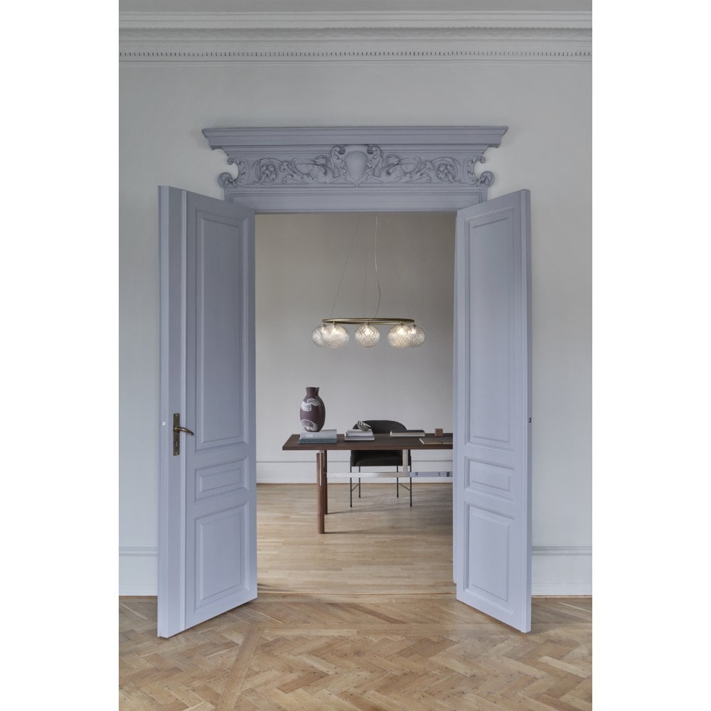 Nuura Miira 8 Light Circular Chandelier - Brass & Optic Clear Glass