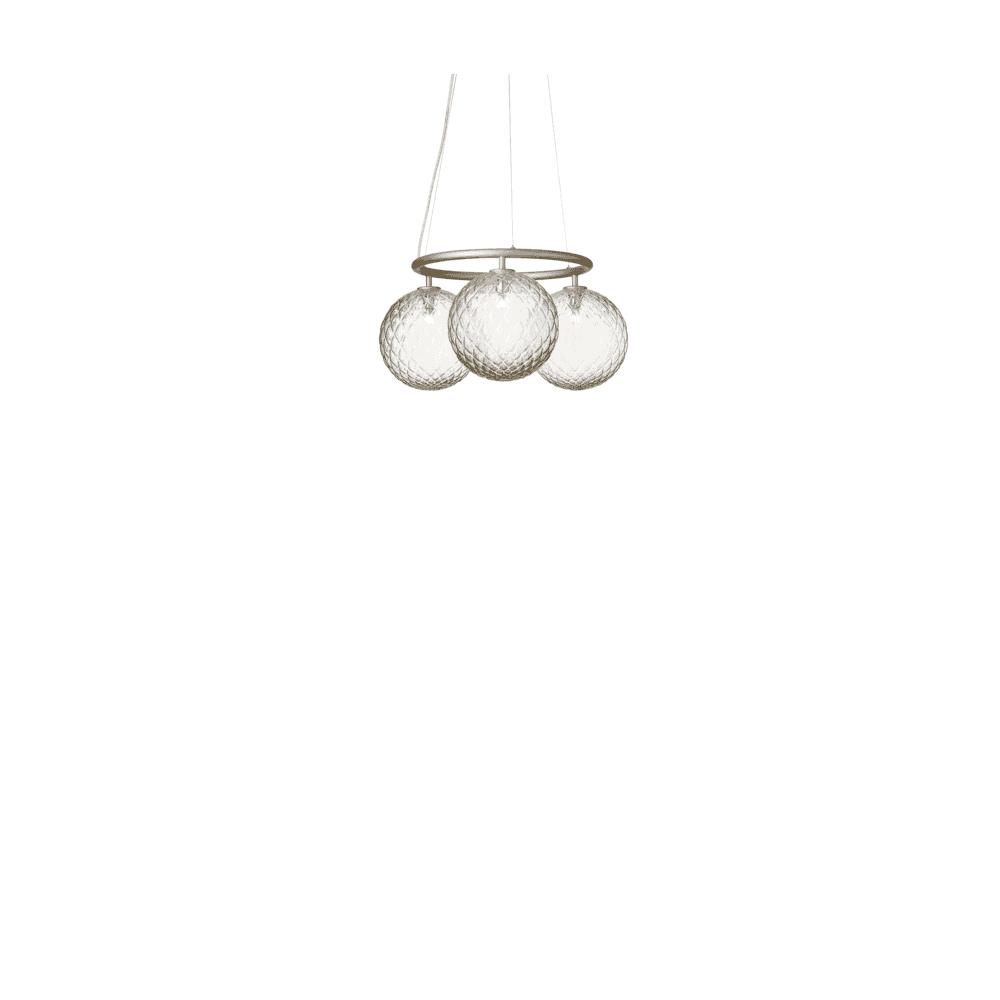 Nuura Miira 3 Light Circular Chandelier - Brass & Optic Clear Glass