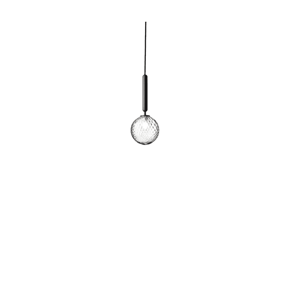 Nuura Miira 1 Light Pendant - Rock Grey & Optic Clear Glass