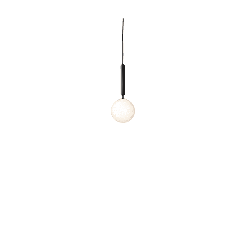 Nuura Miira 1 Light Pendant - Rock Grey & Opal Glass