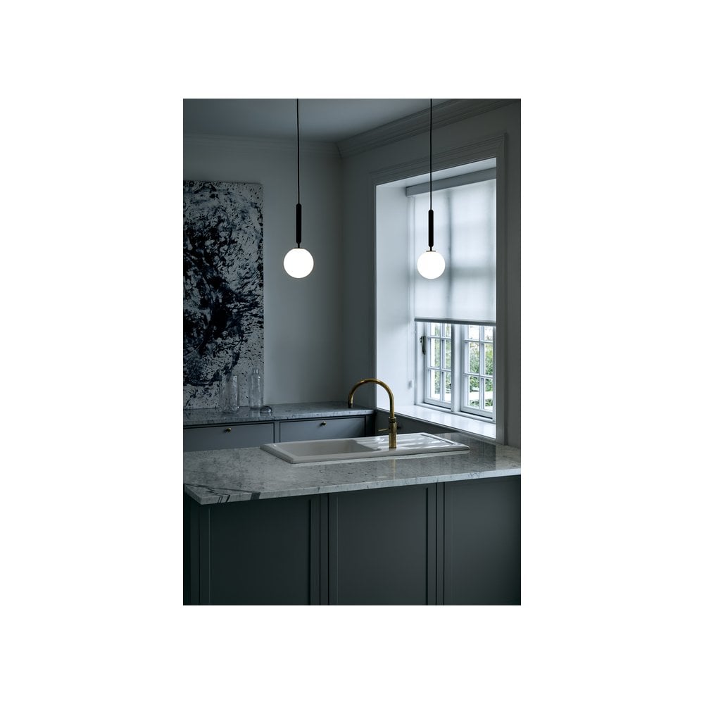 Nuura Miira 1 Light Pendant - Rock Grey & Opal Glass