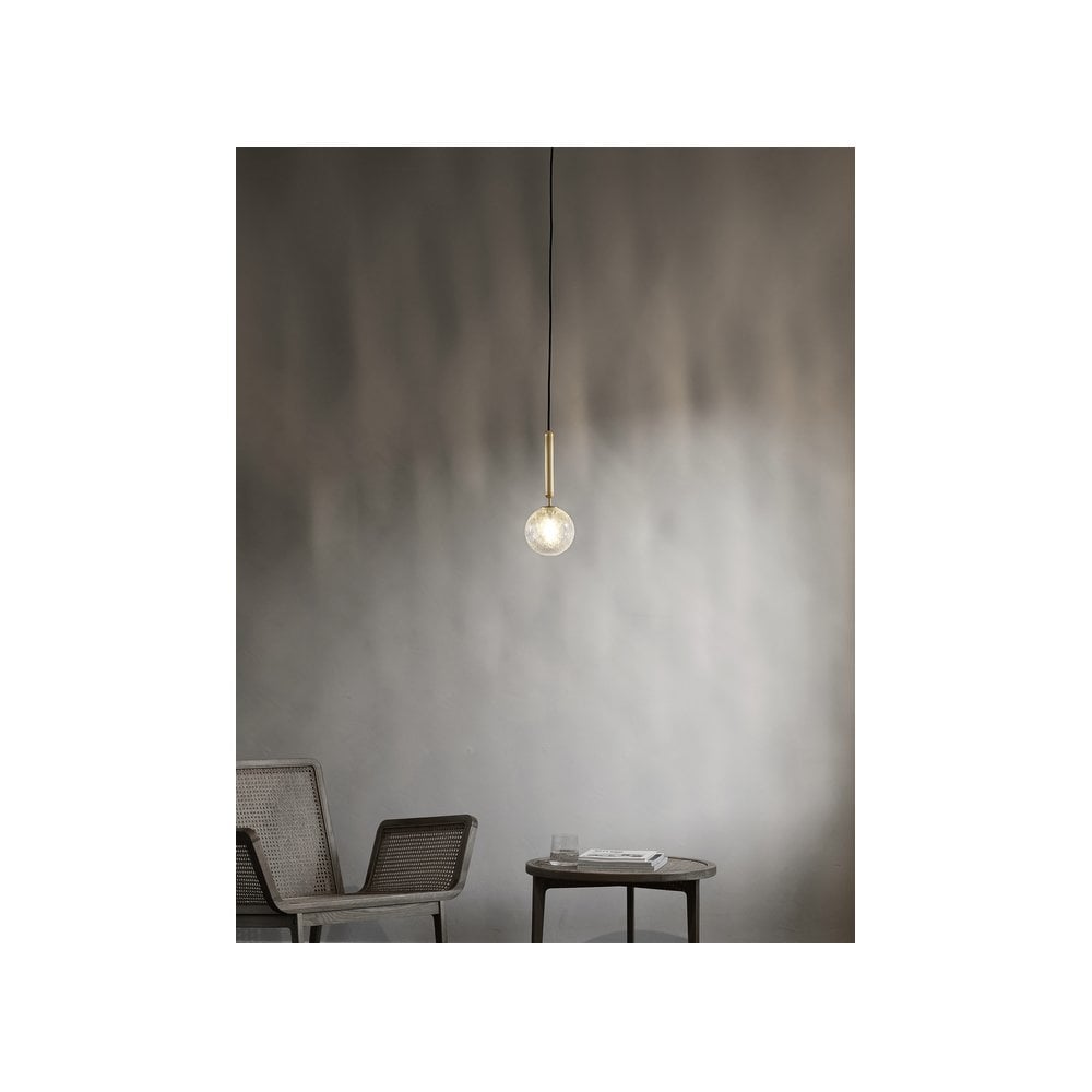 Nuura Miira 1 Light Pendant - Brass & Optic Clear Glass