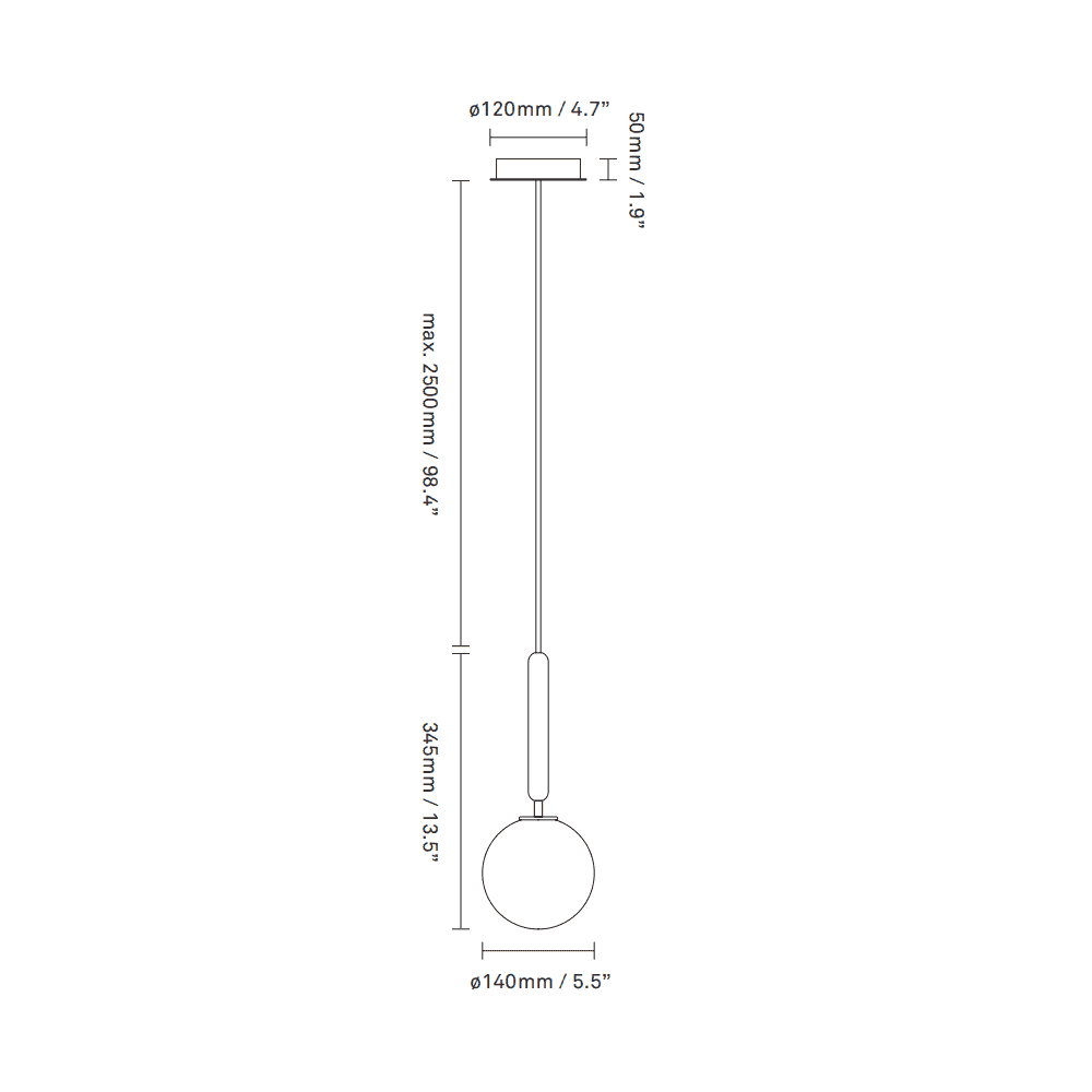 Nuura Miira 1 Light Pendant - Brass & Optic Clear Glass