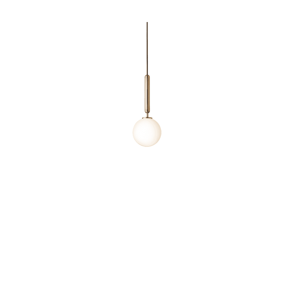 Nuura Miira 1 Light Pendant - Brass & Opal Glass
