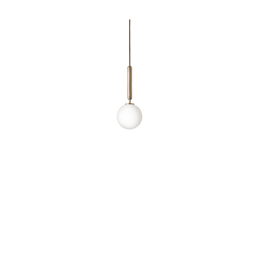 Nuura Miira 1 Light Pendant - Brass & Opal Glass