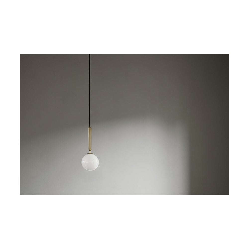 Nuura Miira 1 Light Pendant - Brass & Opal Glass