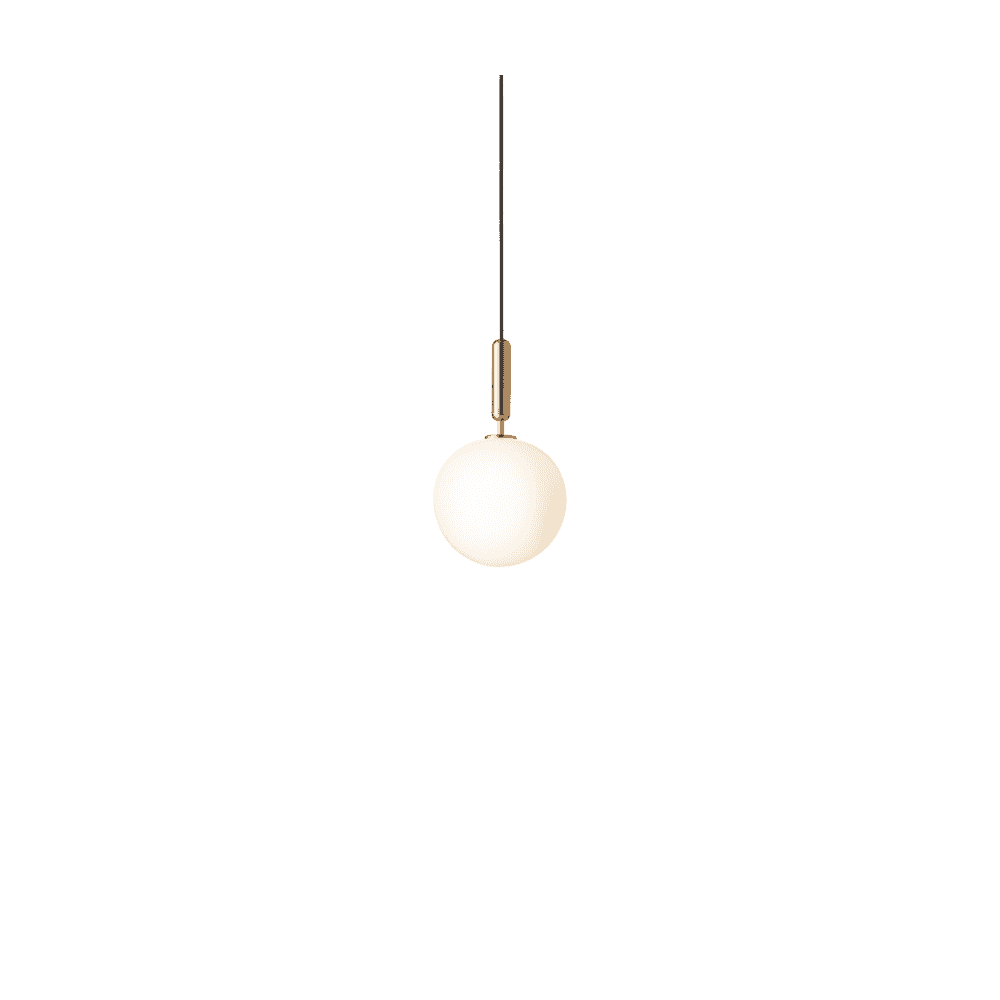 Nuura Miira Large 1 Light Pendant - Brass & Opal Glass