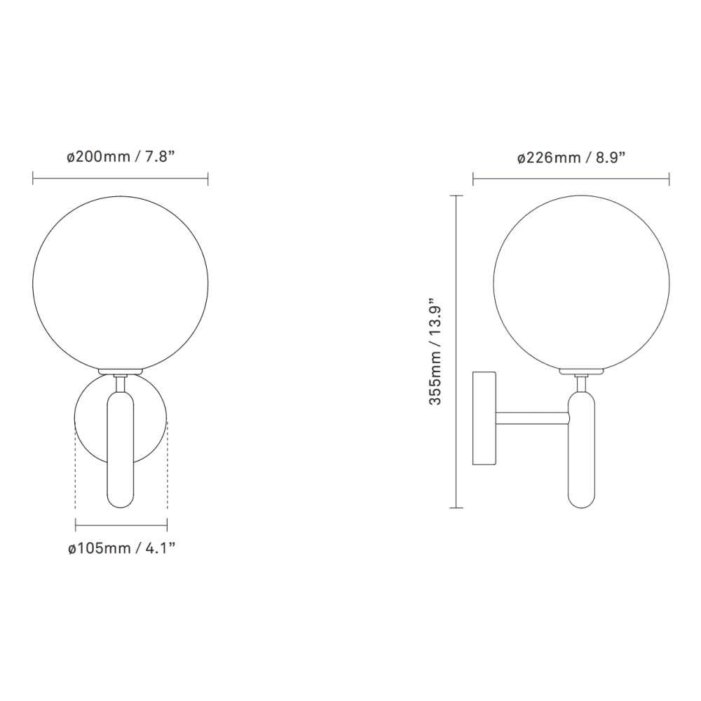 Nuura Miira Outdoor Wall Light - Black & Optic Clear Glass