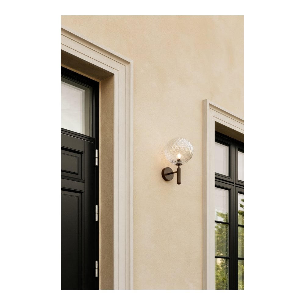 Nuura Miira Outdoor Wall Light - Dark Bronze & Optic Clear Glass