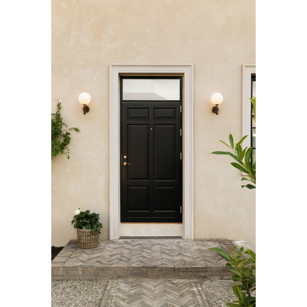 Nuura Miira Outdoor Wall Light - Dark Bronze & Opal Glass