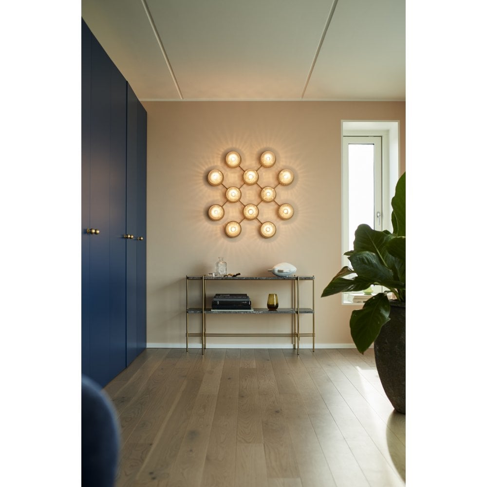 Nuura Liila 12 Light Wall/Flush Light - Nordic Gold & Optic Clear Glass
