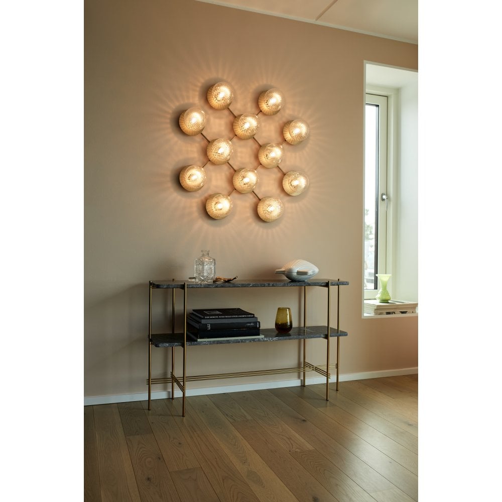 Nuura Liila 12 Light Wall/Flush Light - Nordic Gold & Optic Clear Glass