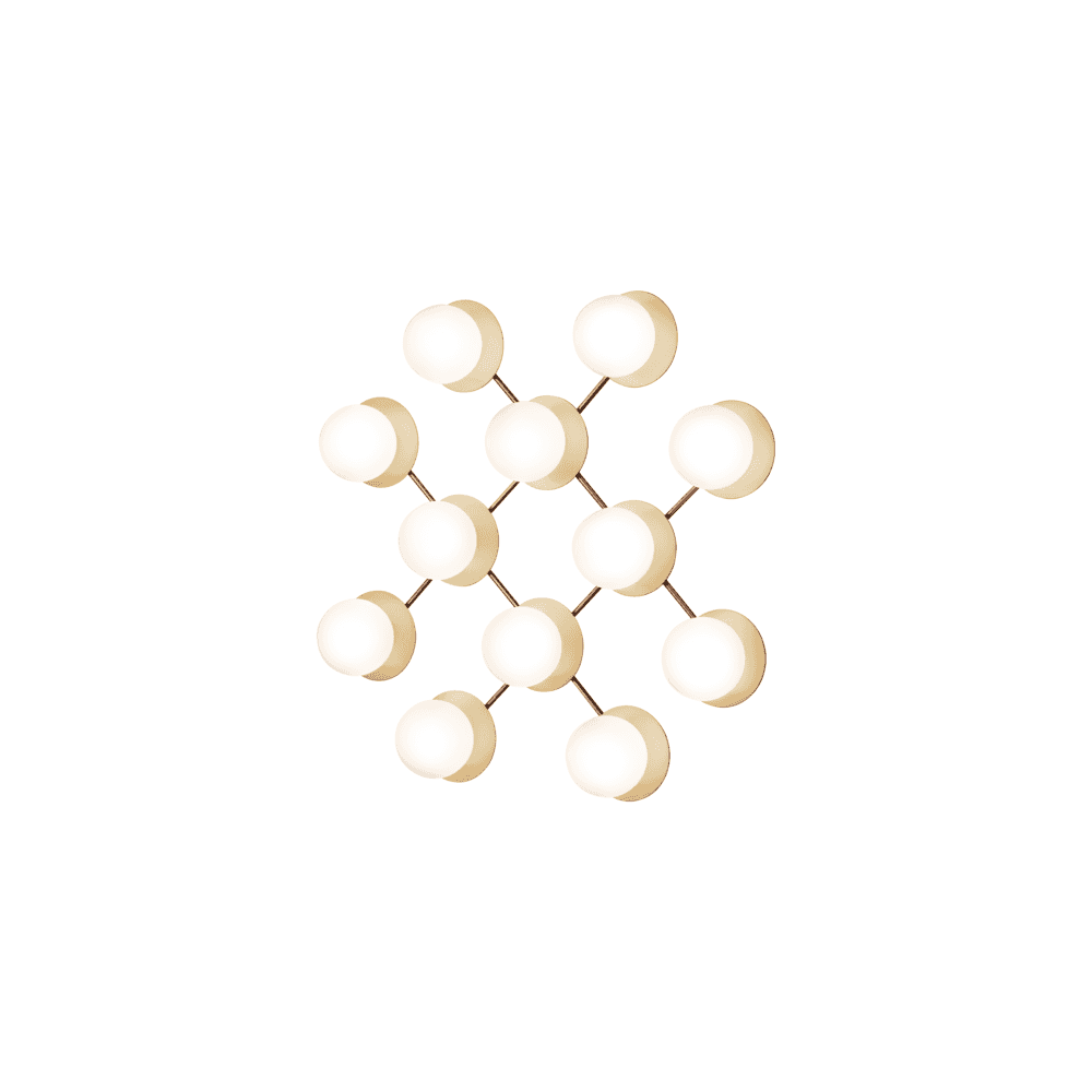 Nuura Liila 12 Light Wall/Flush Light - Nordic Gold & Opal Glass