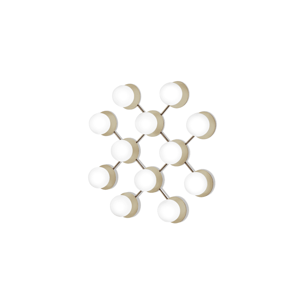 Nuura Liila 12 Light Wall/Flush Light - Nordic Gold & Opal Glass