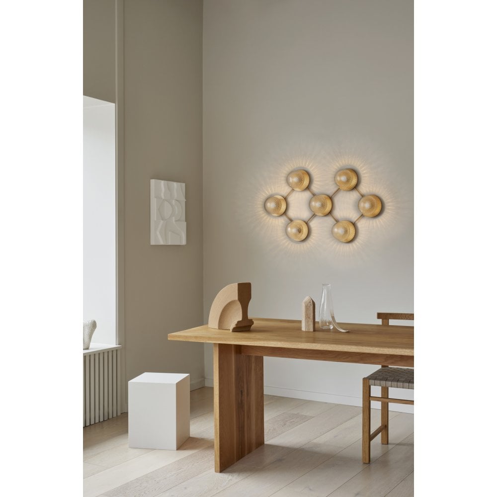 Nuura Liila 7 Light Wall/Flush Light - Nordic Gold & Optic Clear Glass