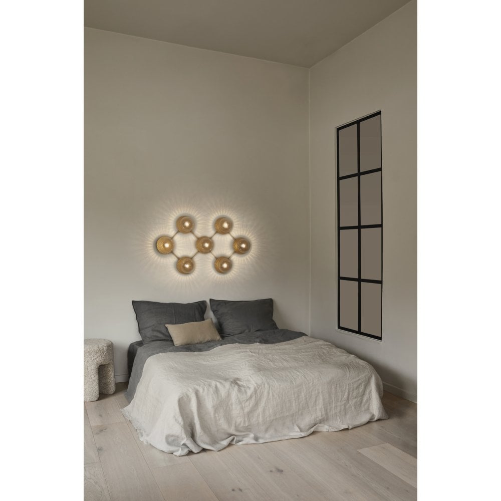 Nuura Liila 7 Light Wall/Flush Light - Nordic Gold & Optic Clear Glass