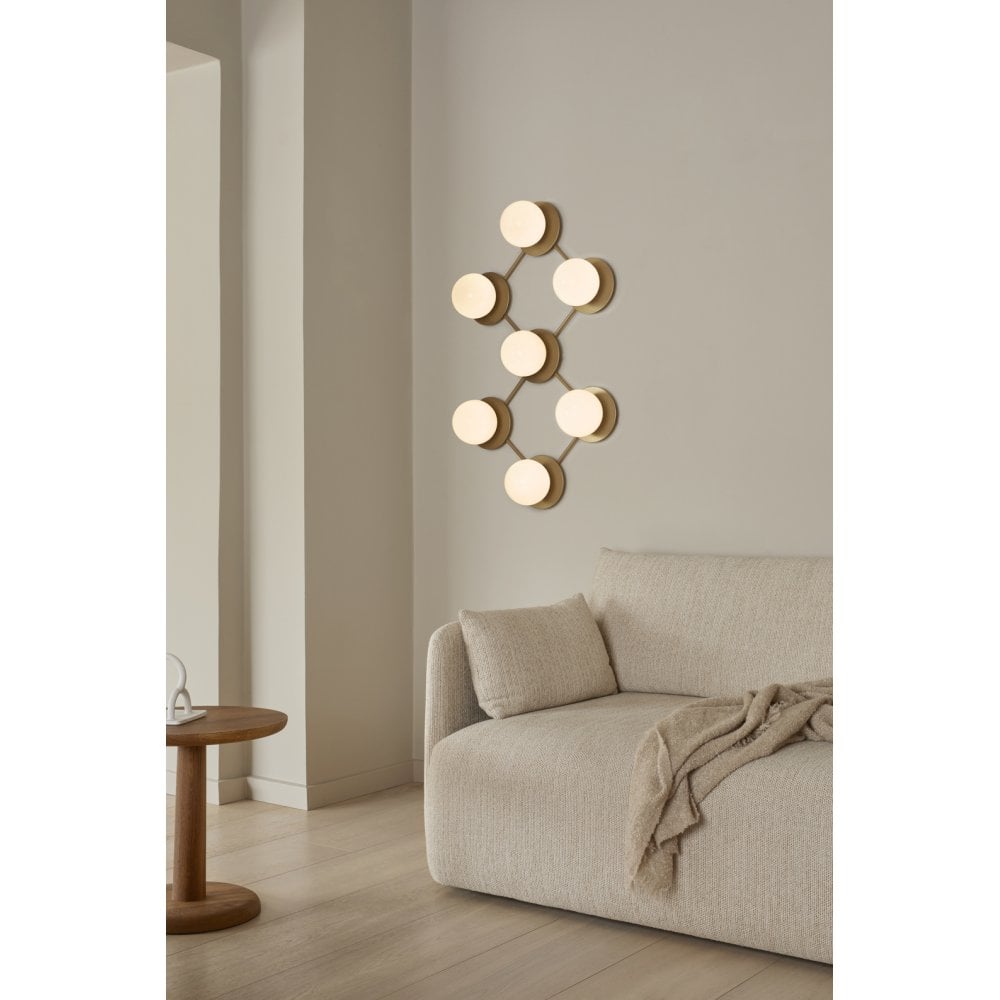 Nuura Liila 7 Light Wall/Flush Light - Nordic Gold & Opal Glass