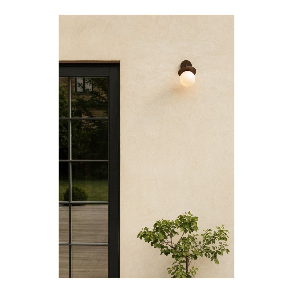 Nuura Liila Outdoor Wall Light - Dark Bronze & Opal Glass