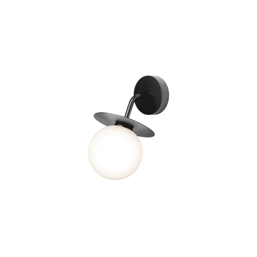 Nuura Liila Outdoor Wall Light - Black & Opal Glass