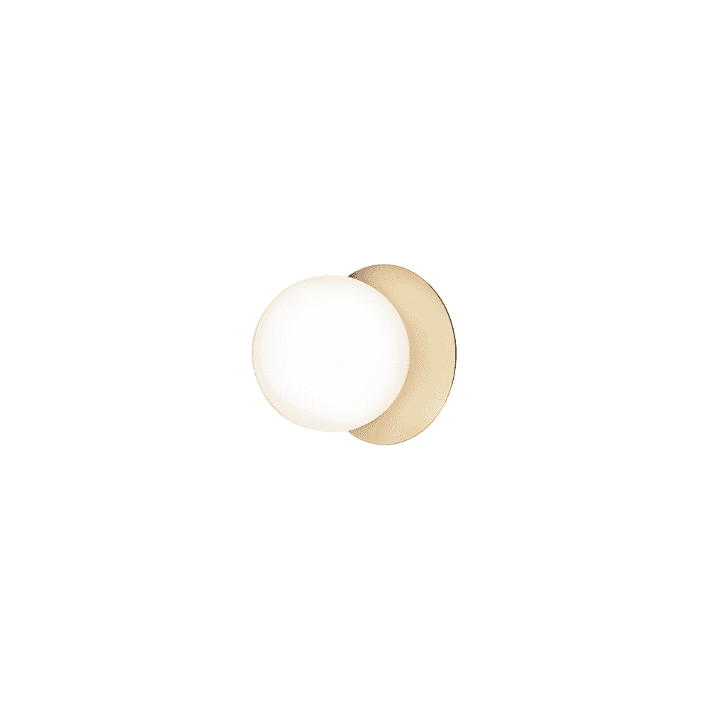 Nuura Liila 1 Light Medium IP44 Wall/Flush Light - Nordic Gold & Opal Glass