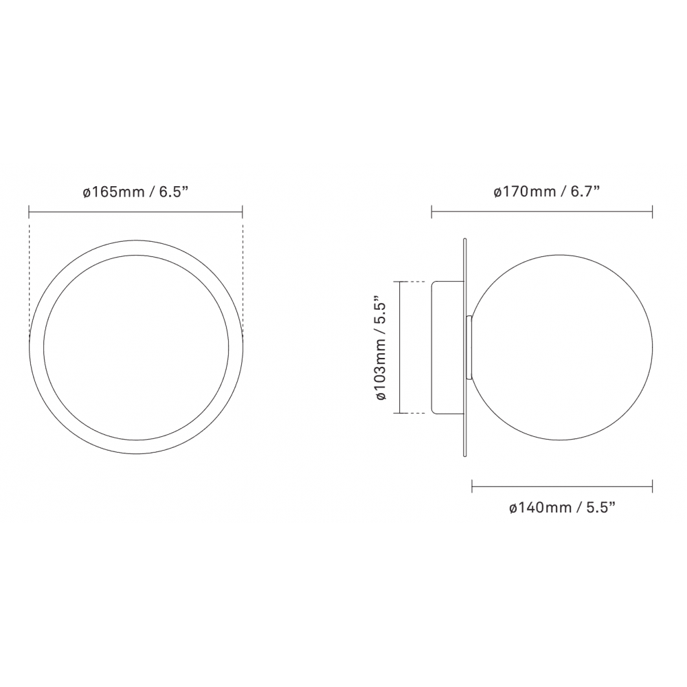 Nuura Liila 1 Light Medium IP44 Wall/Flush Light - Light Silver & Optic Clear Glass