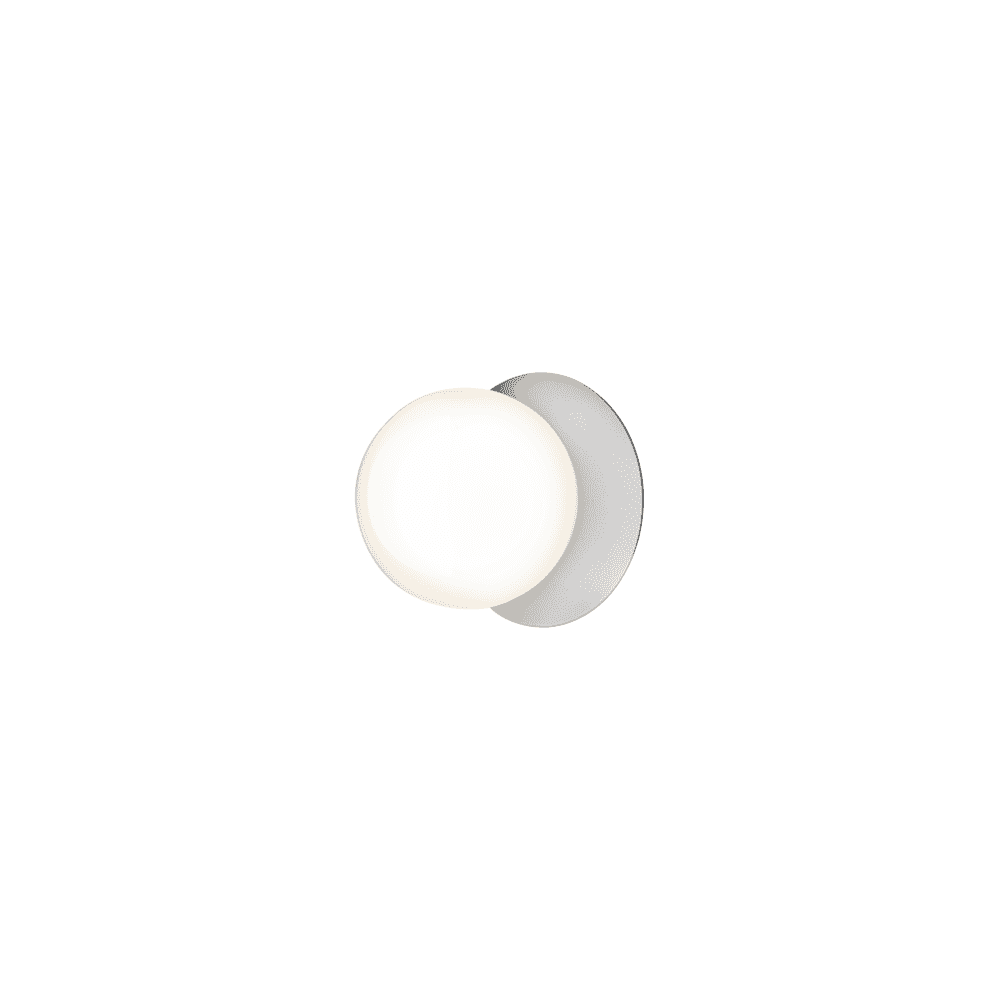 Nuura Liila 1 Light Medium IP44 Wall/Flush Light - Light Silver & Opal Glass