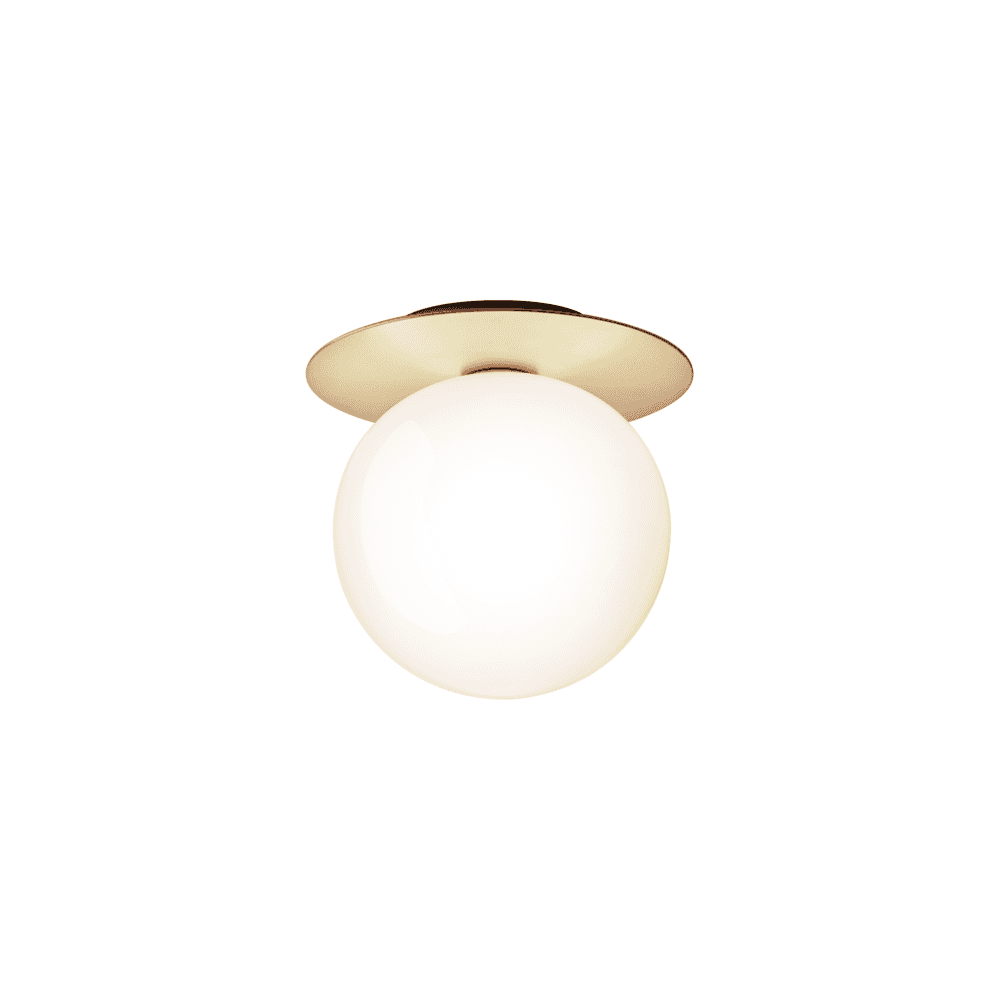 Nuura Liila 1 Light Large IP44 Wall/Flush Light - Nordic Gold & Opal Glass