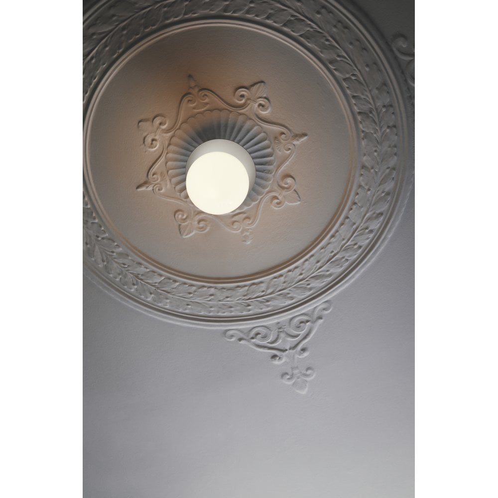 Nuura Liila 1 Light Large IP44 Wall/Flush Light - Light Silver & Opal Glass