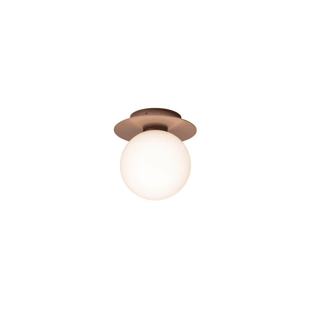 Nuura Liila 1 Light Outdoor Wall/Flush Light - Dark Bronze & Opal Glass