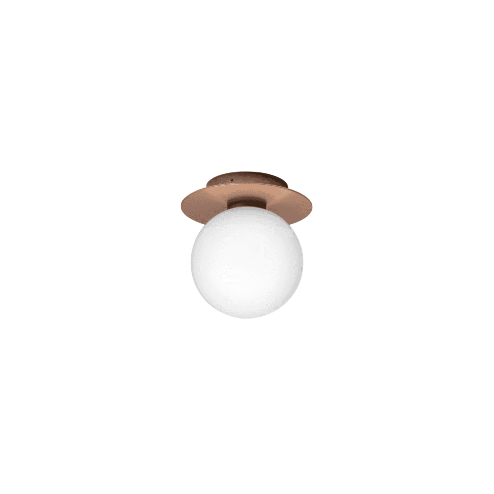 Nuura Liila 1 Light Outdoor Wall/Flush Light - Dark Bronze & Opal Glass