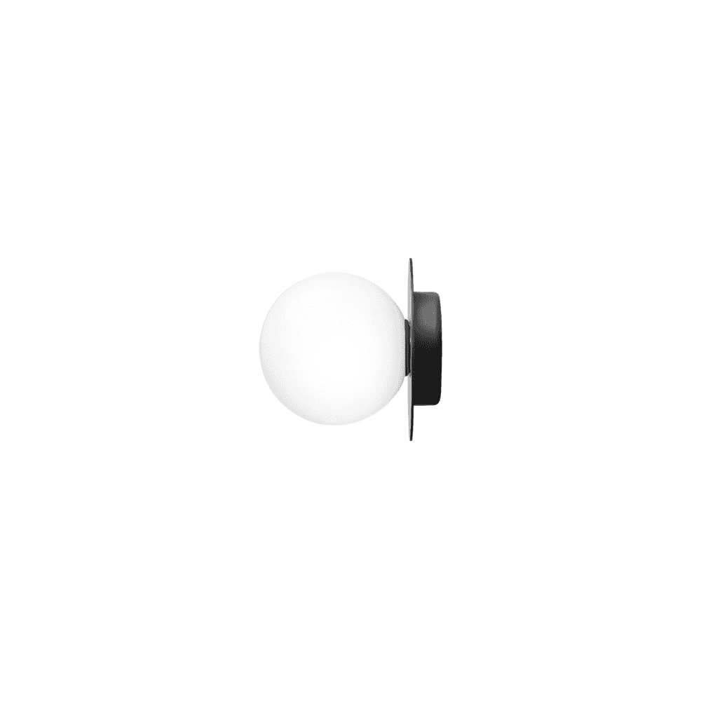 Nuura Liila 1 Light Medium IP44 Wall/Flush Light - Black & Opal Glass