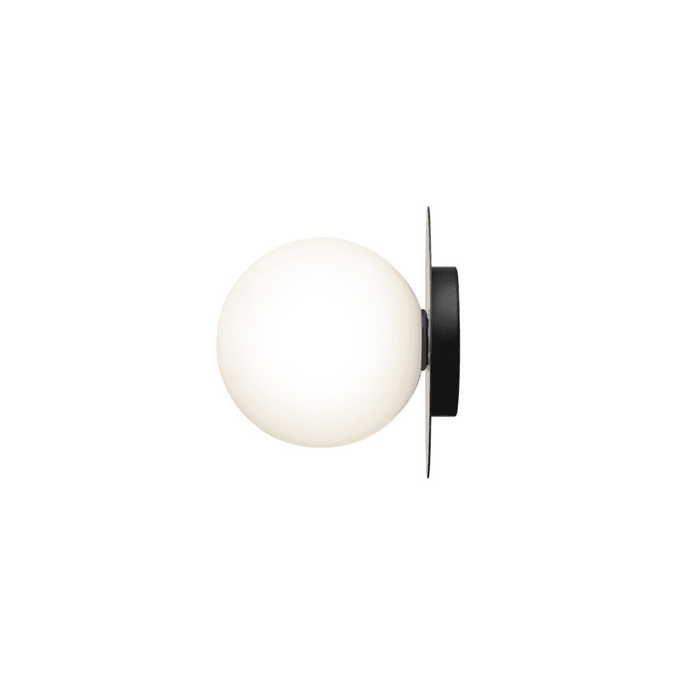 Nuura Liila 1 Light Large IP44 Wall/Flush Light - Black & Opal Glass