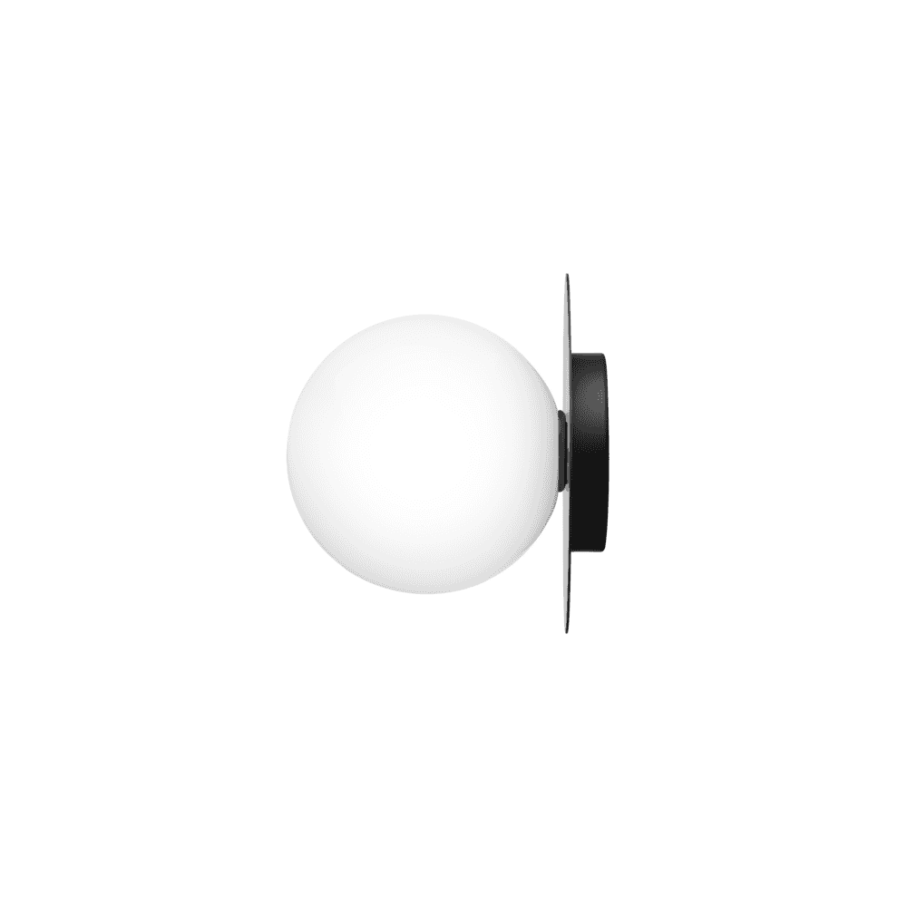 Nuura Liila 1 Light Large IP44 Wall/Flush Light - Black & Opal Glass