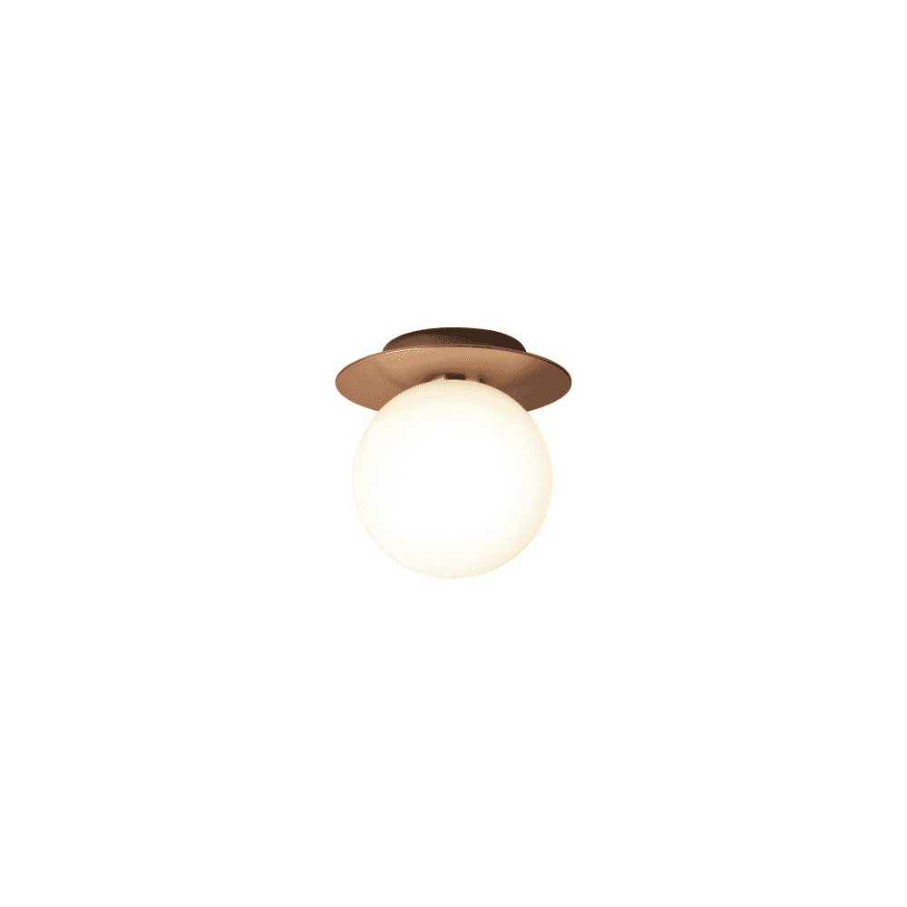 Nuura Liila 1 Light Medium IP44 Wall/Flush Light - Dark Bronze & Opal Glass